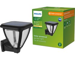 Philips LED Philips Vapora solar wandlamp - zwart