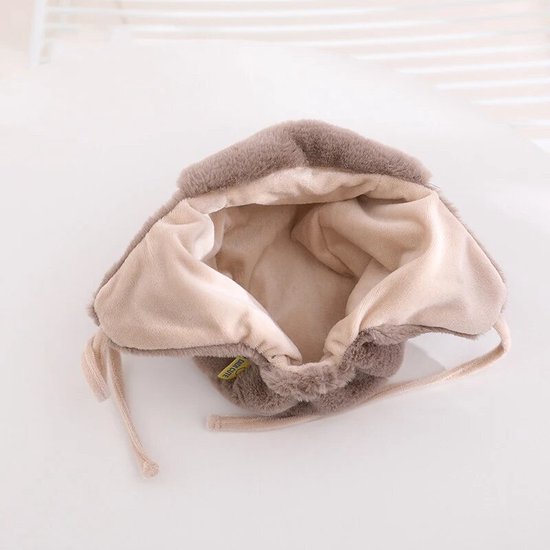muts baby jongen - teddy - pilotenmuts - wit - kraamcadeau - winter van Merkloos — afbeelding 2
