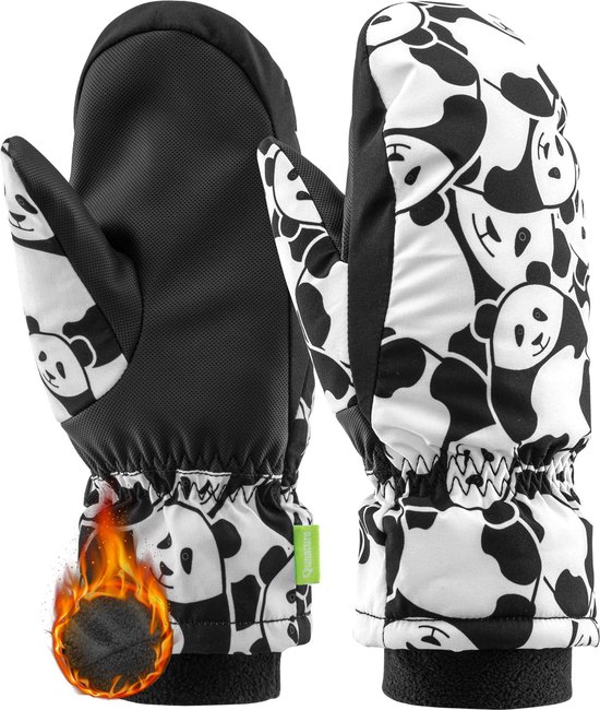WESTGIRL Winterhandschoenen voor kinderen, winddicht, warme skihandschoenen, thermofleece, waterafstotend, sneeuwcartoon, kinderhandschoenen, outdoor, snowboarden, fietsen, handschoenen voor 3-12