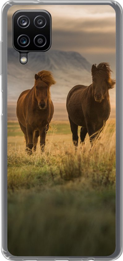 Coque Samsung Galaxy A12 - Paarden - Ciel - Herbe - Siliconen