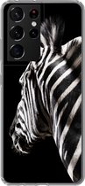 Geschikt voor Samsung Galaxy S21 Ultra hoesje - Zebra - Wilde dieren - Patronen - Siliconen Telefoonhoesje