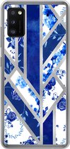 Geschikt voor Samsung Galaxy A41 hoesje - Delfts blauw - Design - Luxe - Siliconen Telefoonhoesje