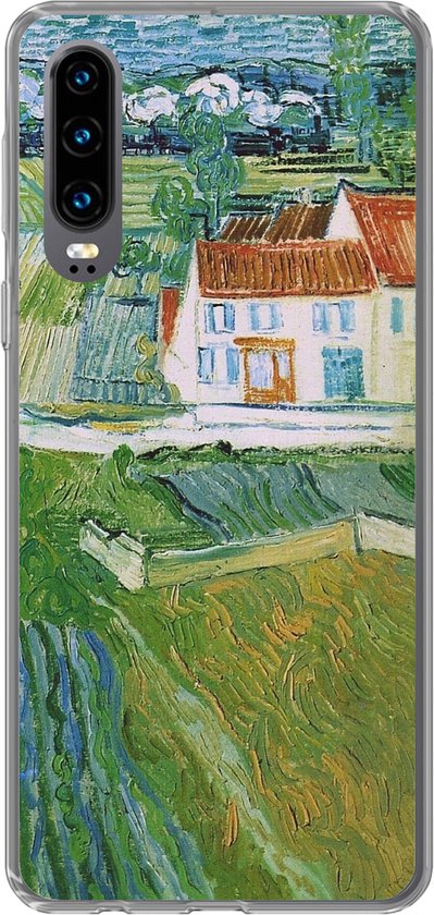 Telefoonhoesje Geschikt voor Huawei P30 hoesje - Landschap met koets en trein - Vincent van Gogh - Siliconen Telefoonhoesje