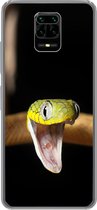 Geschikt voor Xiaomi Redmi Note 10 Lite hoesje - Slang - Dier - Zwart - Siliconen Telefoonhoesje