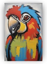 Portret papegaai schilderij - Kleurrijk schilderijen glas - Glas schilderij papegaai - Muurdecoratie industrieel - Acrylglas - Kantoor accessoires - 80 x 120 cm 5mm