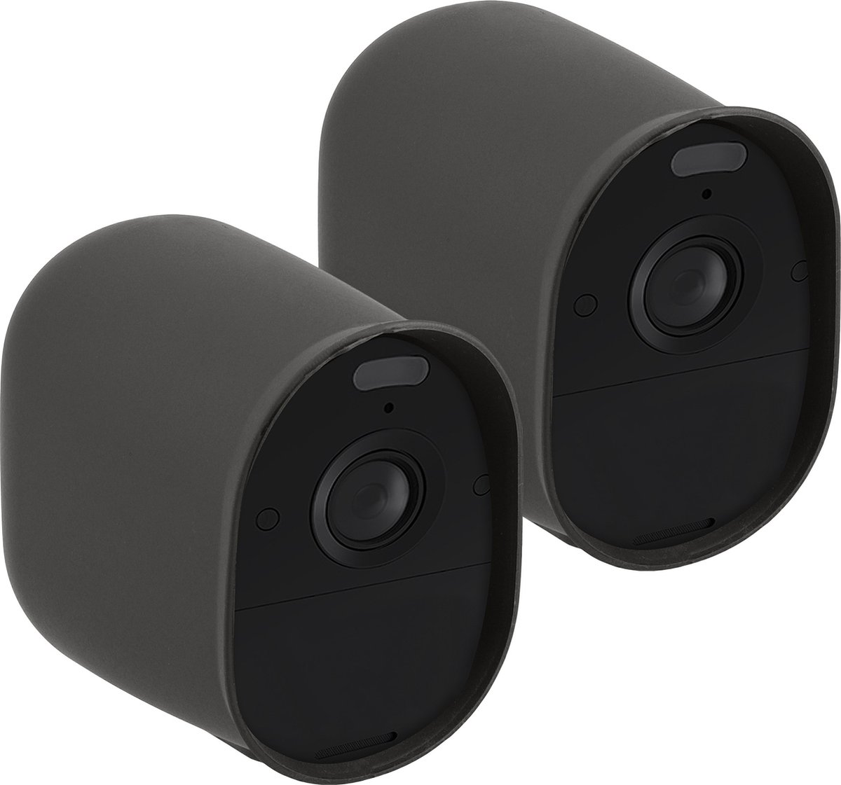 kwmobile 2x hoesje geschikt voor Arlo Essential Spotlight - Siliconen hoes voor beveiligingscamera - Beschermhoes in grijs