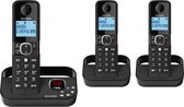 Alcatel F860 Trio poste téléphonique résidentiel DECT avec répondeur d'identification de l'appelant et blocage des appelants indésirables - 3 combinés