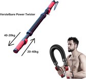 Verstelbare Power Twister-Fitness buigveer- Arm Buigveer 20-40kg - Suspension trainer- Stalen buigstang voor bovenarmen, onderarmen, biceps en borst Krachttraining - Power Twister, Armtrainer, Spanveer, Weerstandsveer - Kleur：Zwart