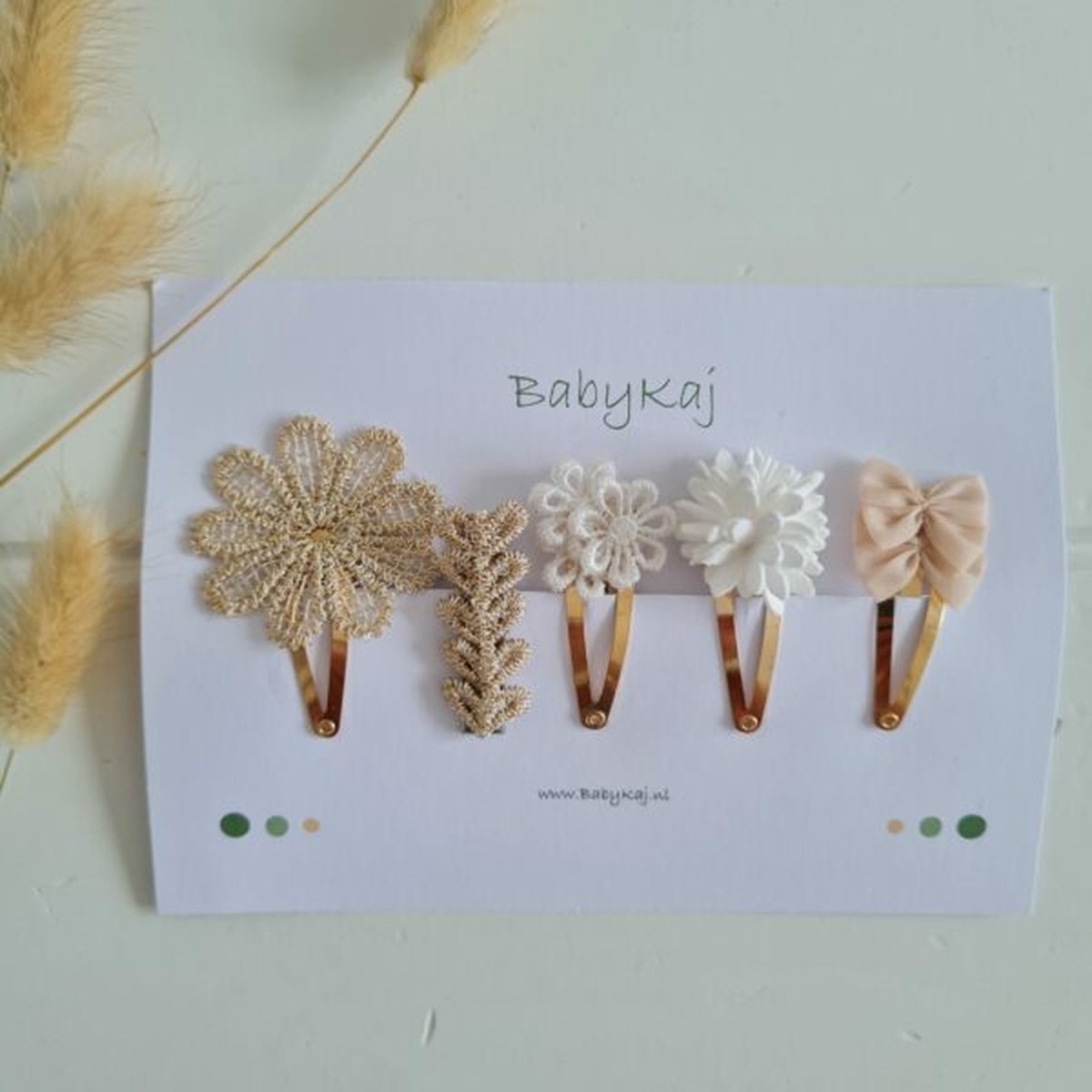 Haarspeldjes ''Jolie'' - haarclip - meisjes - strik - bloemen - 4cm - musthave