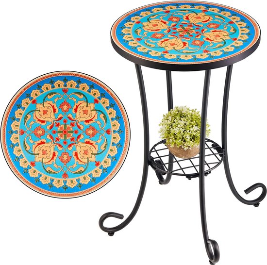 Mozaïektafel / Marokkaanse mozaïektafel / handgemaakte tafel / ronde