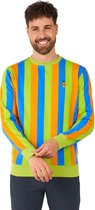 Pull OppoSuits Bert™ - Pull Sesamstraat - Vêtements pour tenue Bert & Ernie - Manches longues - Vert, Blauw, Jaune - Taille : M