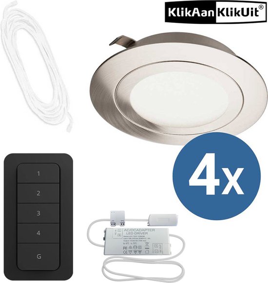 Ledmatters - Inbouwspot Nikkel - Dimbaar - 5 watt - 270 Lumen - 2700 Kelvin - Warm wit licht - IP44 Badkamerverlichting