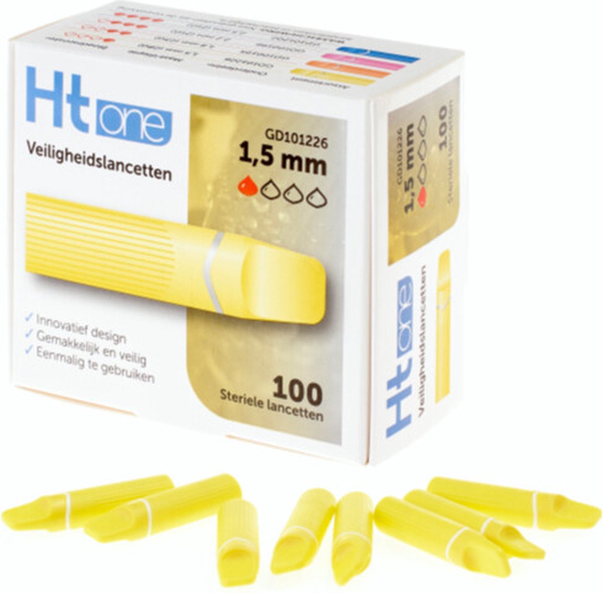 Goedkoopste HT One Veiligheidslancetten 1,5 mm - 100 stuks HT One