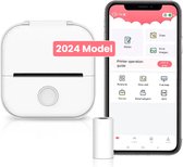 Mini Fotoprinter voor Smartphones - Inclusief App en 1 Rol Papier - Draadloos Afdrukken - 2024 Versie - Wit