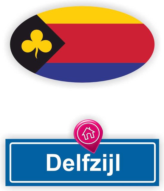 Delfzijl stadsvlag auto stickers set 2 stuks. | bol