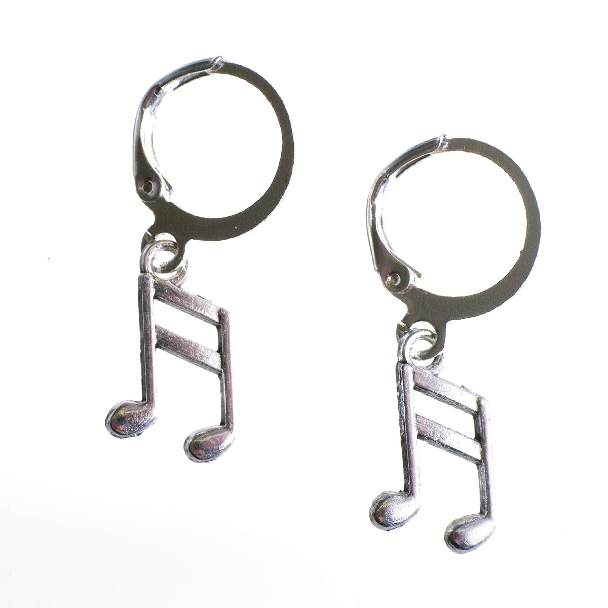 Oorbellen muzieknoten - zilver