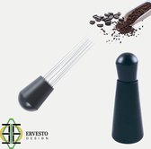 Ervesto® WDT tool met 12 naalden - Zwart - Espresso distributie tool - Weiss Distribution Technique - WDT Distribution tool - koffie verdeler