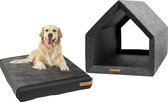 Rexproduct Medisch Dog House - Niches pour chiens d'intérieur - Coussin Medisch pour chien inclus - Niches pour la maison - Niche pour chien - Lit pour chien fabriqué à partir de bouteilles PET recyclées - PETHome Dark Grey Khaki