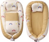 Rocco - Babynestje - Regenboog - set met babybed babydeken en babykussen - biologisch katoen - uitwasbaar - 2in1 - baby