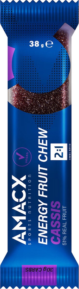 Amacx Energy Fruit Chew - Energie reep - Cassis - Bar - Energy gums - 12 pack — afbeelding 2