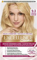 2x L'Oréal Excellence Crème Permanente Crèmekleuring 9.3 Zeer Licht Goudblond