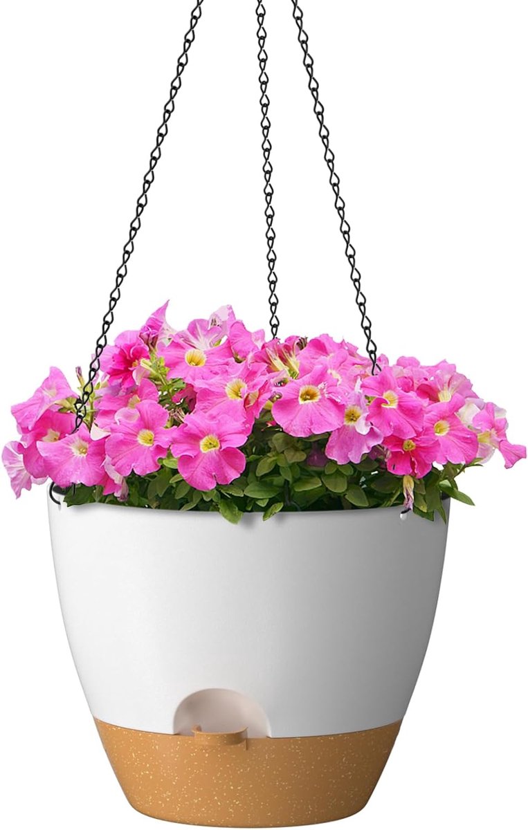 Olly & Rose Barcelona Keramische Plantenpot Groot 25cm - Off White Grey Bloempotten - Plantenpotten Indoor & Outdoor Plantenbakken Extra Large