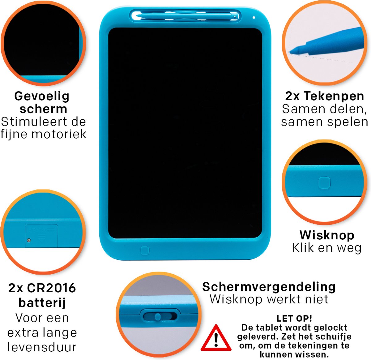 Tekentablet "Blauw" 12 inch - Educatief Speelgoed Jongen 3 Jaar - Kinderspeelgoed 4 Jaar - Tekenen - Kinderspeelgoed 5 Jaar - 6 Jaar - 7 Jaar - Leren Tekenen - Digitaal Notitieblok - Kinderspeelgoed 3 Jaar - Kadootjes - Cadeautjes - Kado - Jongens — afbeelding 3