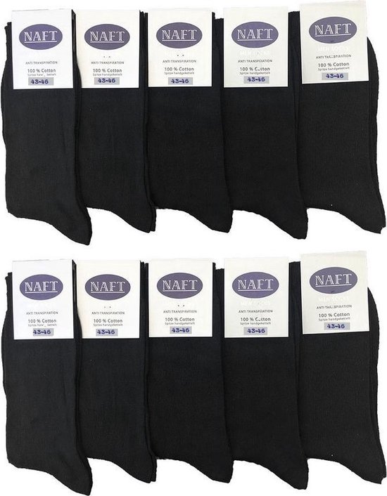 zwarte 100% katoenen sokken Multipack Heren Maat 35-38