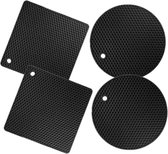 pannenonderzetter - multipack - multi functioneel - ovenhandschoen - onderzetters voor pannen - siliconen - IXEN - 4 stuks - zwart