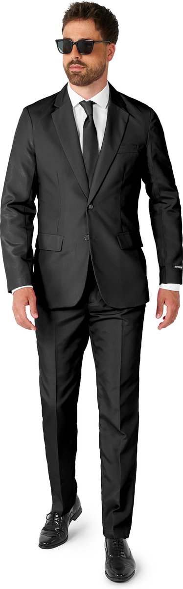 Suitmeister Black - Heren Pak - Casual Effen Gekleurd - Zwart - Themafeest - Party - Maat XXL