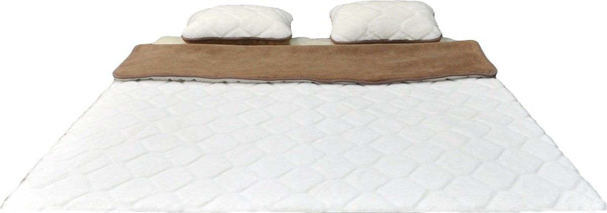 Dekbed 100% Wol - Dubbelzijdig - Puur Australische Merino & Kamelen Wol Blend CARO – Creme Bruin Premium Wollen Deken OnceDoce® 2 x 450 g/m² - Warm Ademend Zacht – Woolmark ® Keurmerk - Wasbaar – 140x200cm