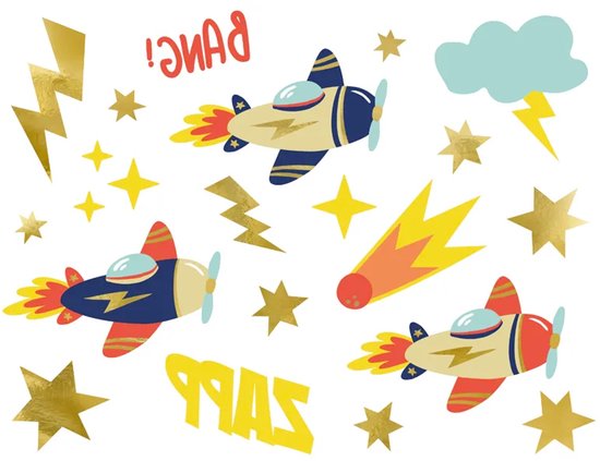 PartyDeco - Temporary tattoos Airplanes