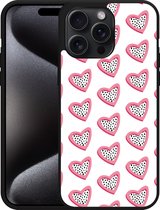 Cazy Hardcase Hoesje geschikt voor iPhone 15 Pro Max Hartjes Met Stippen