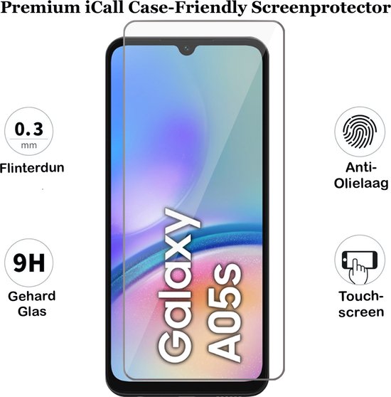 Étui adapté pour Samsung Galaxy A05s - Glas Protecteur d'écran - Wallet Book Case Or Rose