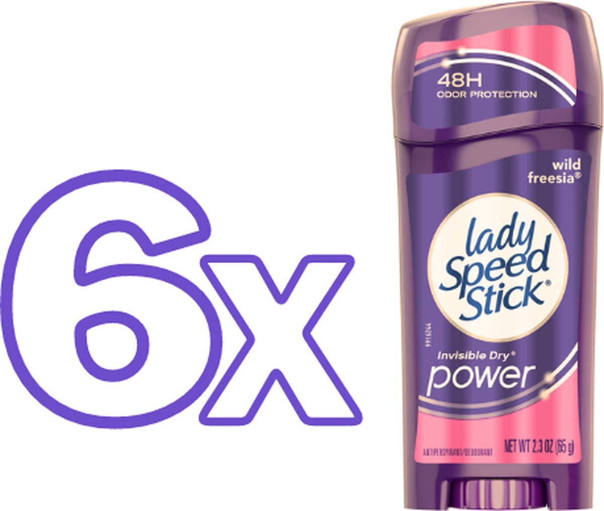 Goedkoopste Lady Speed Stick Wild Freesia Invisible Dry Power Deodorant - 6 x 65g