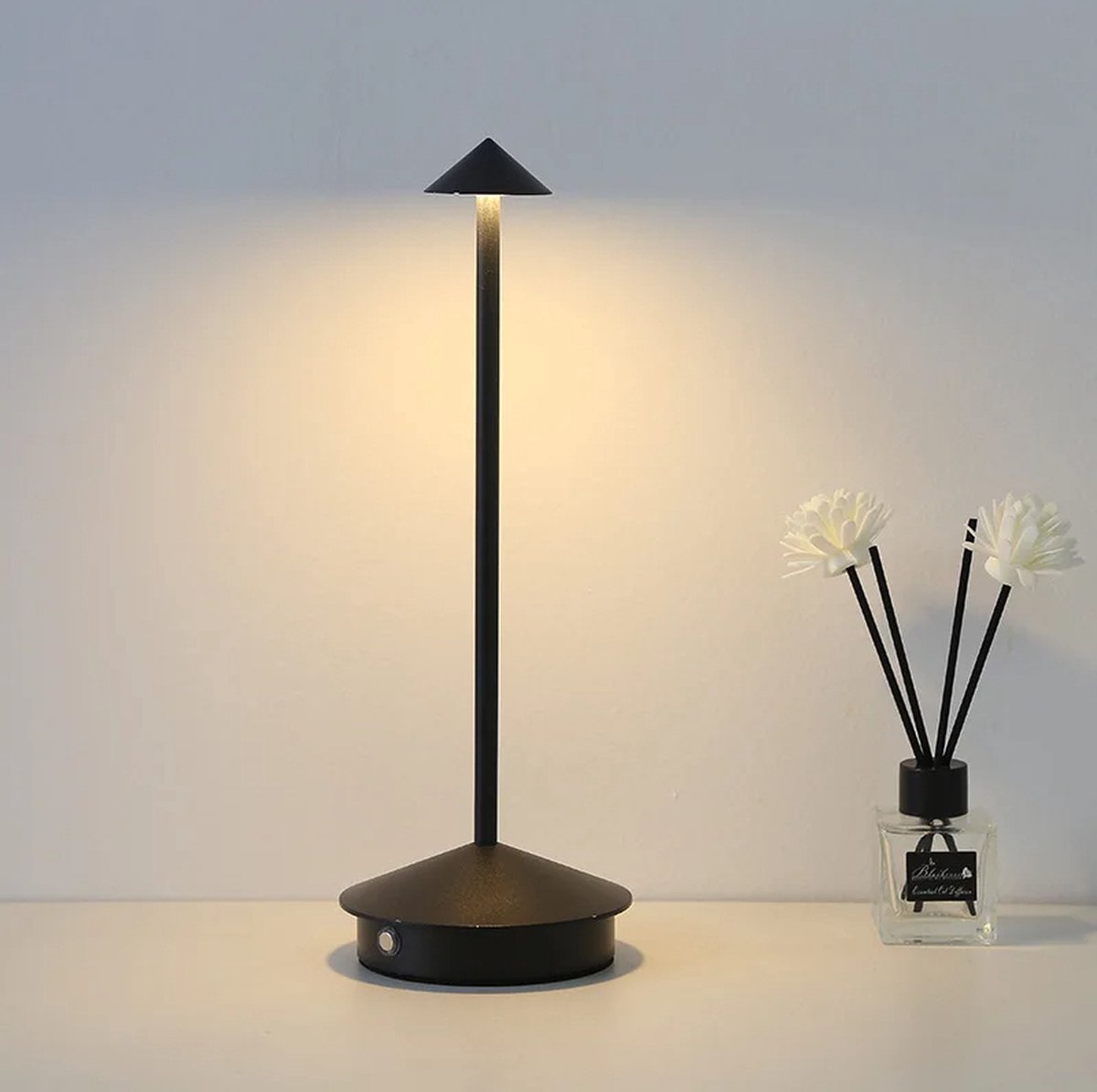 Cosy Casa® - Tafellamp oplaadbaar - Zwart - Dimbaar - 3 lichtkleuren - Aluminium - Sfeerverlichting - Eettafellamp - Lamp - Slaapkamer - Leeslamp - Woonkamer - Nachtlamp - 35cm
