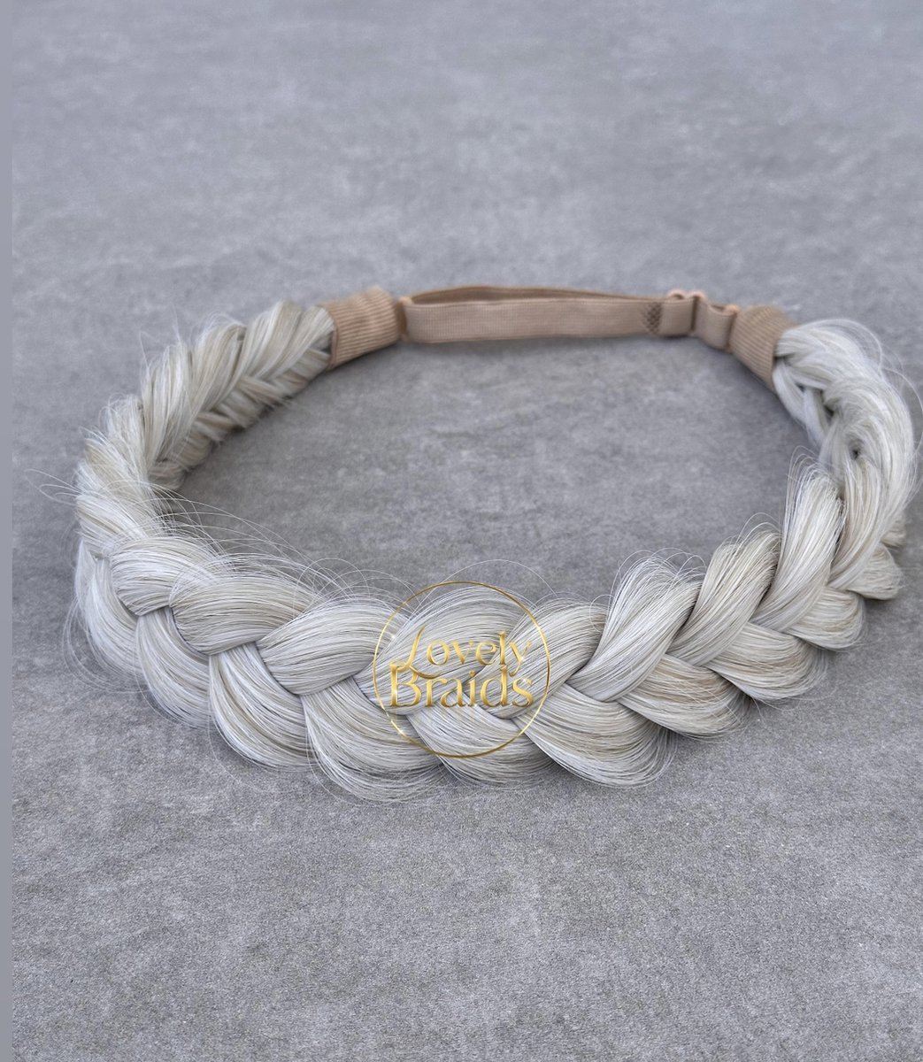 Lovely braids - frozen beige blend - gevlochten haarband - vlecht haarband - haarband vlecht