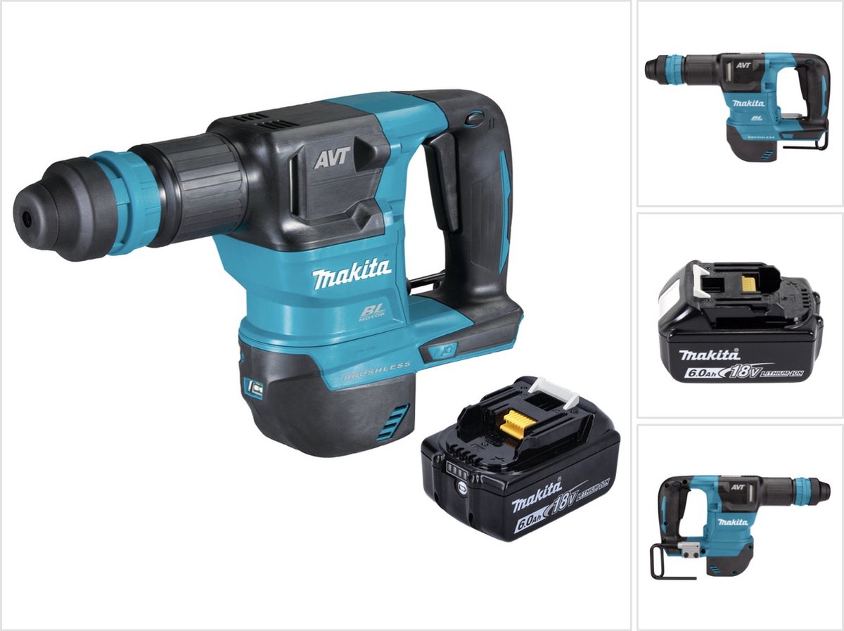 Makita DHK 180 G1 accu-beitelhamer 18 V 3,1 J SDS Plus Brushless + 1x accu 6,0 Ah - zonder oplader