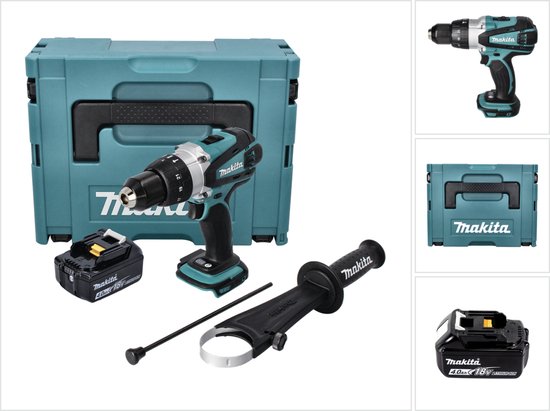 Makita DHP 458 M1J accu klopboormachine 18 V 91 Nm + 1x accu 4.0 Ah + Makpac - zonder lader