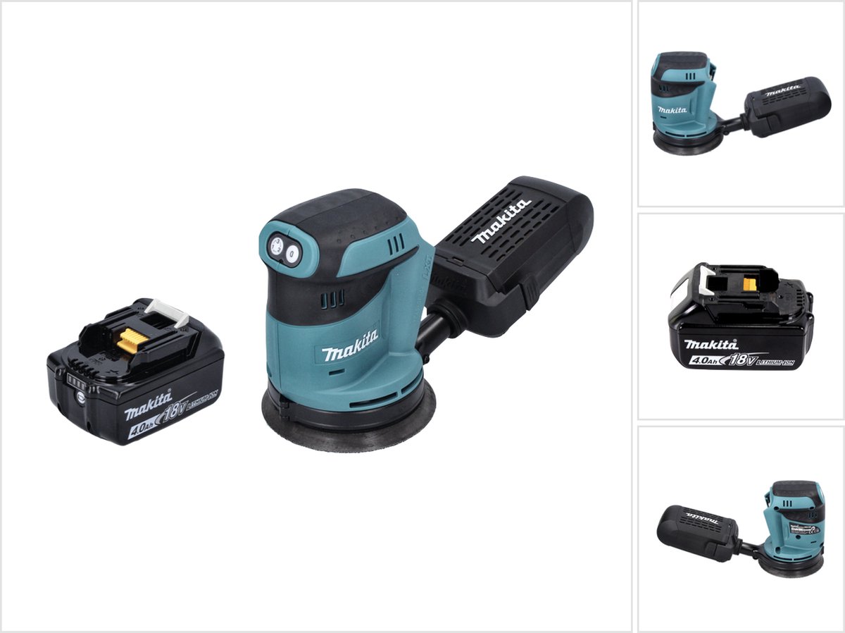 Makita DBO 180 M1 accu excentrische schuurmachine 18 V 125 mm + 1x accu 4.0 Ah zonder lader