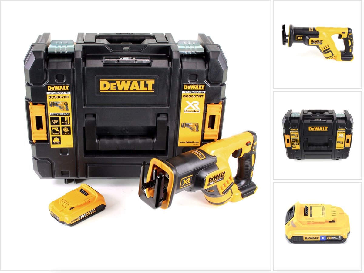DeWalt DCS 367 NT Accu Reciprozaag 18V Brushless + 1x accu 2,0Ah + TSTAK - zonder lader