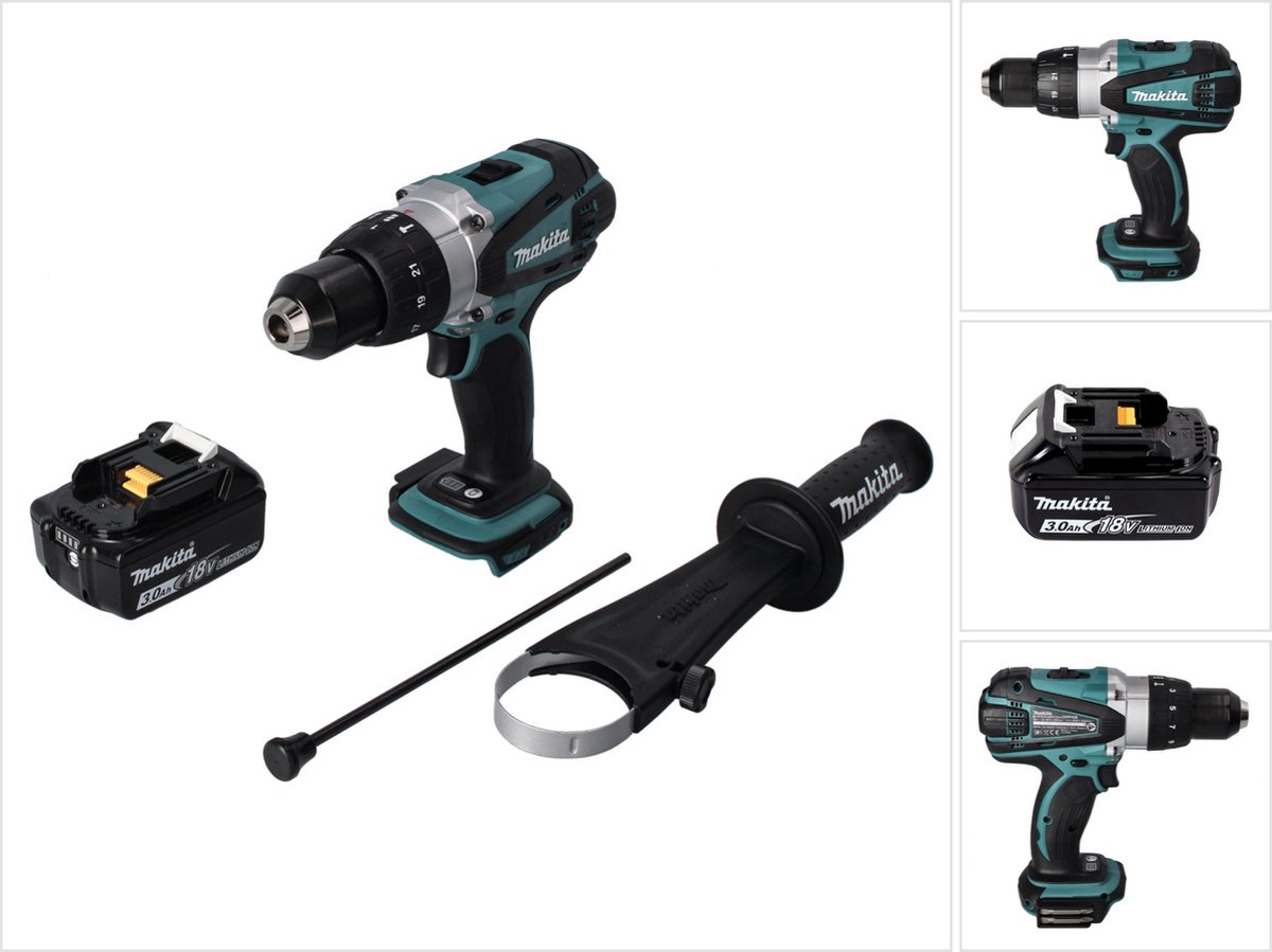 Makita DHP 458 F1 accu-klopboormachine 18 V 91 Nm + 1x accu 3,0 Ah - zonder oplader