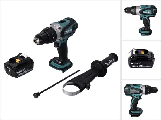 Makita DHP 458 F1 accu-klopboormachine 18 V 91 Nm + 1x accu 3,0 Ah - zonder oplader