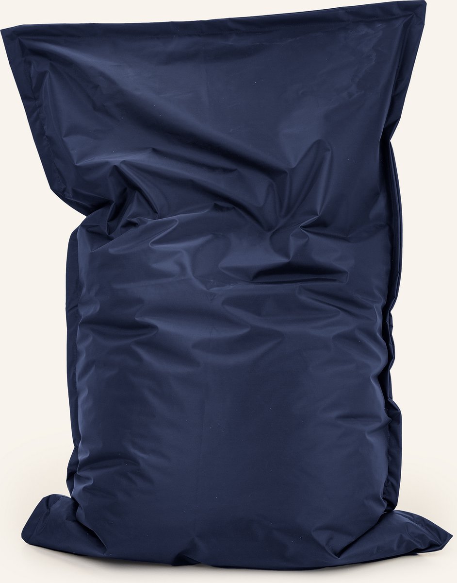 Drop & Sit - zitzak/zitkussen - robuust nylon - donkerblauw - 100 X 150 cm - voor binnen en buiten - verkrijgbaar in verschillende kleuren