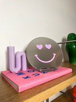 Blemzstudio - hearts eyes smiley spiegel lila - 20 cm - rond