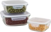 3x Vershoudbakjes - Meal Prep Bakjes - Lunchbox - Diepvriesbakjes - Vershouddoos - 3 Stuks - BPA vrij - Glas