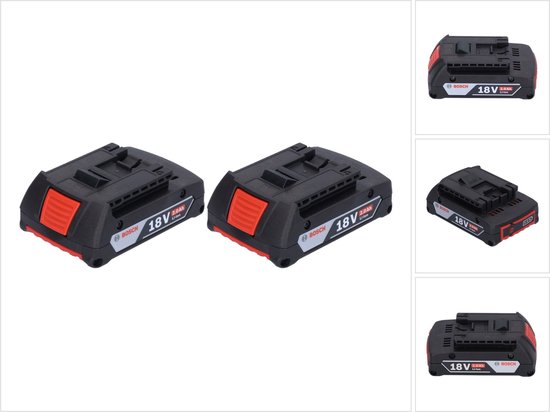 Bosch accuset 2x GBA 18 V 2,0 Ah / 2000 mAh Li-Ion accu ( 2x 1600Z00036 ...
