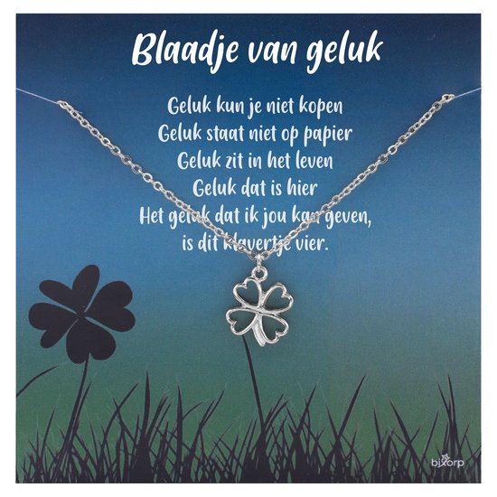 Bixorp Luck Klavertje Vier Cadeau Ketting - 