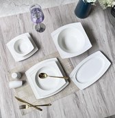 Service de table de Luxe - Pour 6 personnes - 28 pièces - Service en porcelaine - Wit