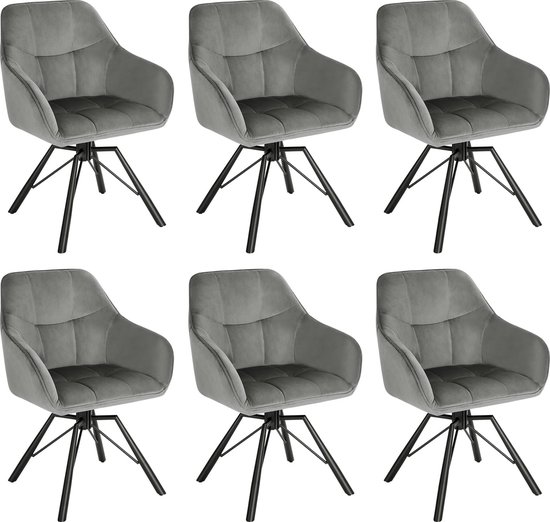 Rootz draaibare eetkamerstoelen - draaibare stoelen - draaitafel diners - draaibare meubels - draaikeukenstoelen - draaibare eetmeubels - draaibare stoelen - donkergrijs - 24,0 x 22,4 x 20,9 inch
